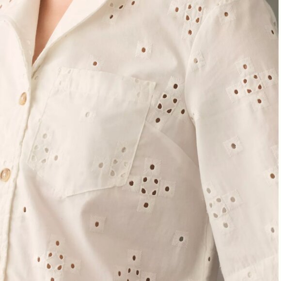 Maeve Eyelet Buttondown Shirt - Picture 3 of 7
